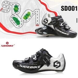 SIDEBIKE Men's Cycling Shoes, Size 42 Breathable Road Bike Shoes with Pedals